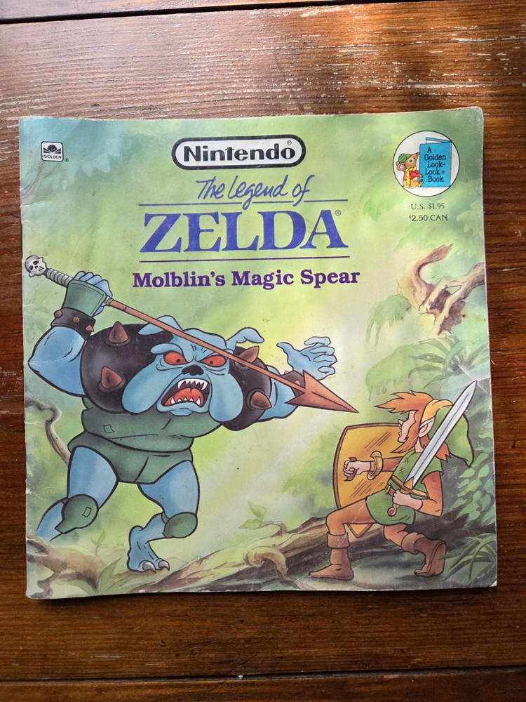 The Legend Of Zelda Molblin's Magic Spear 1989 Vintage Nintendo Golden P.B.Book