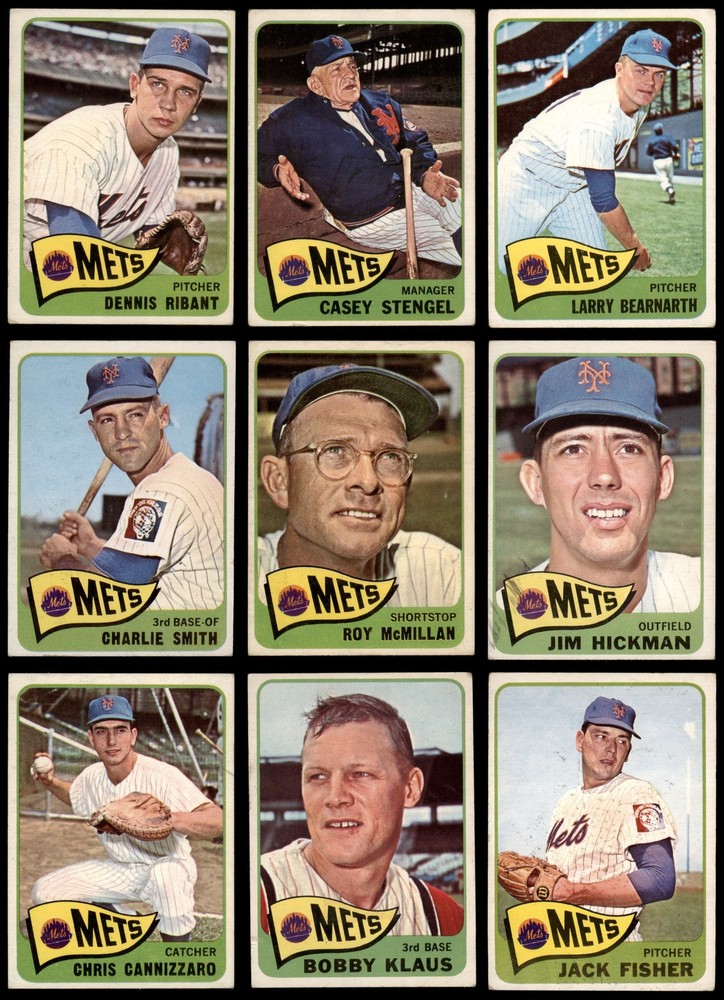 1965 Topps NY Mets Near Team Set 16 of 28 Cards GD+ Condition