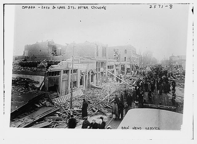 Photo:Omaha, Nebraska, after the cyclone of March, 1913