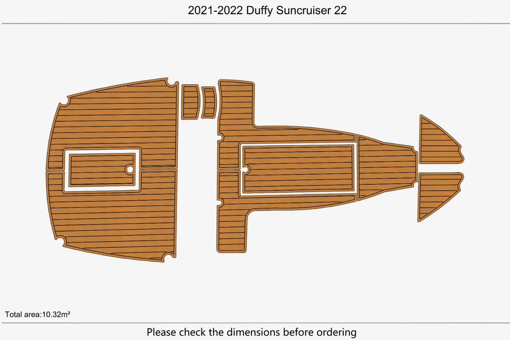 2022 Duffy 22 Suncruiser Swim Platform Cockpit EVA Foam Teak Deck Flooring Mat