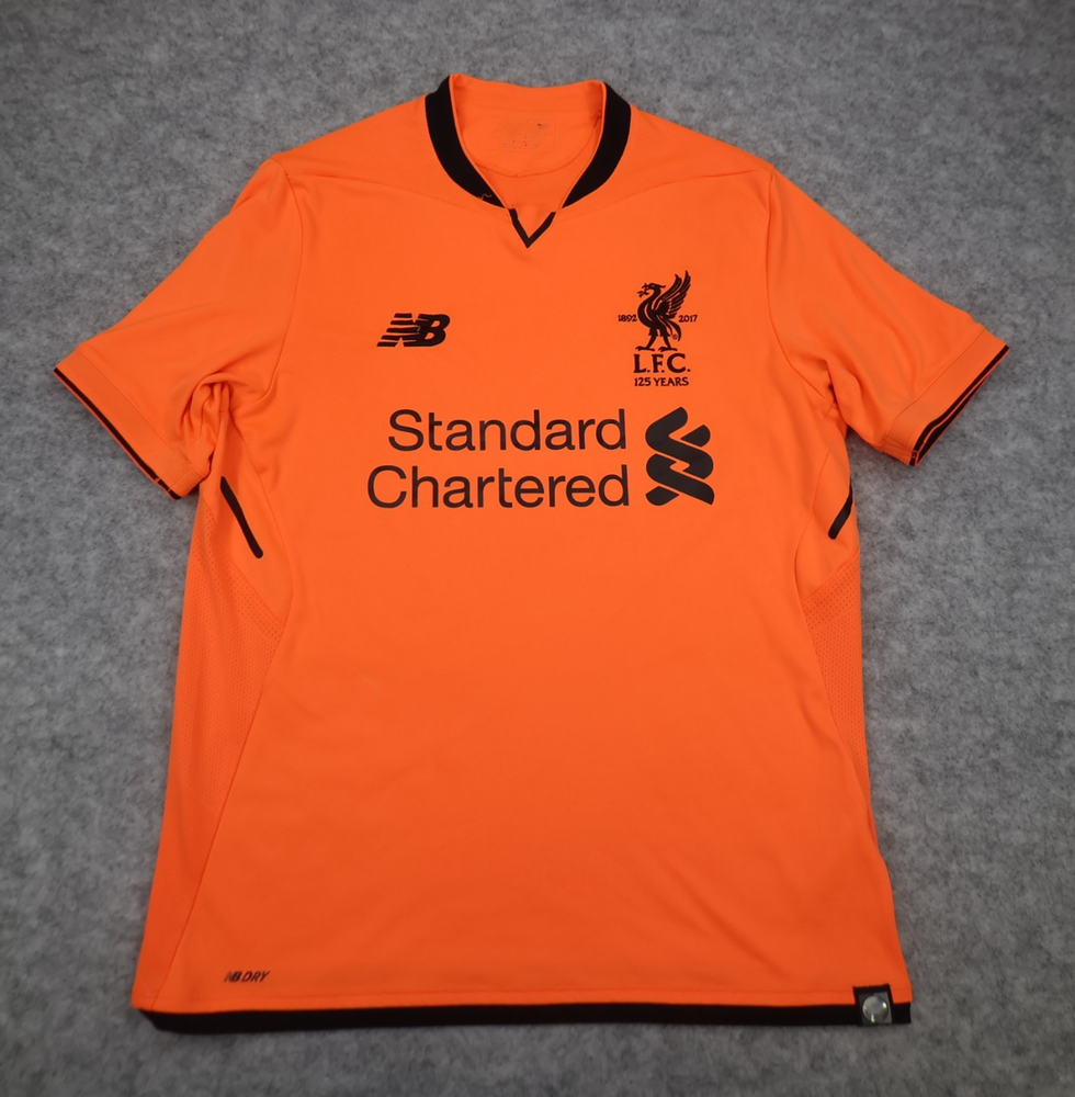 Liverpool Shirt Small Orange Third Kit 2017 2018 New Balance Soccer Jersey