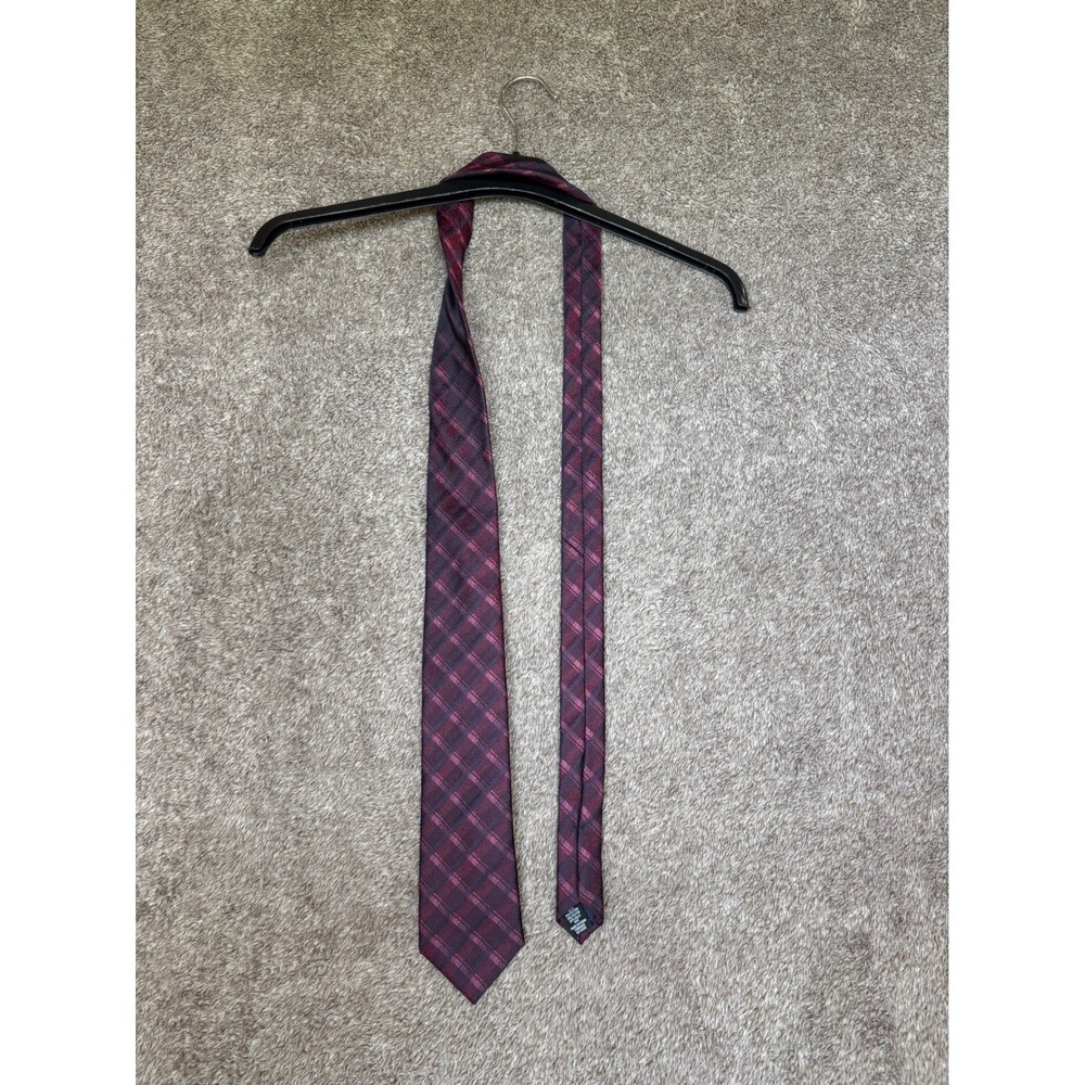 Mens Plaid Silk Blend Tie Burgundy Pink Business Formal Necktie Nordstrom Rack