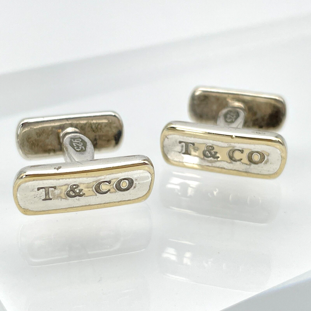 Tiffany & Co. Cufflinks Sterling Silver 925 0.78x0.31in 1837 #A1507