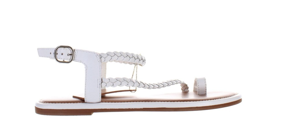 Rag & Co Womens Stallone White Ankle Strap Sandals Size 8 (7713024)