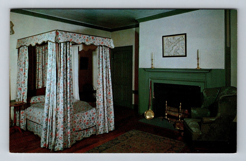 Morristown, NJ-New Jersey Washington’s Bedroom Ford Mansion Bed Vintage Postcard