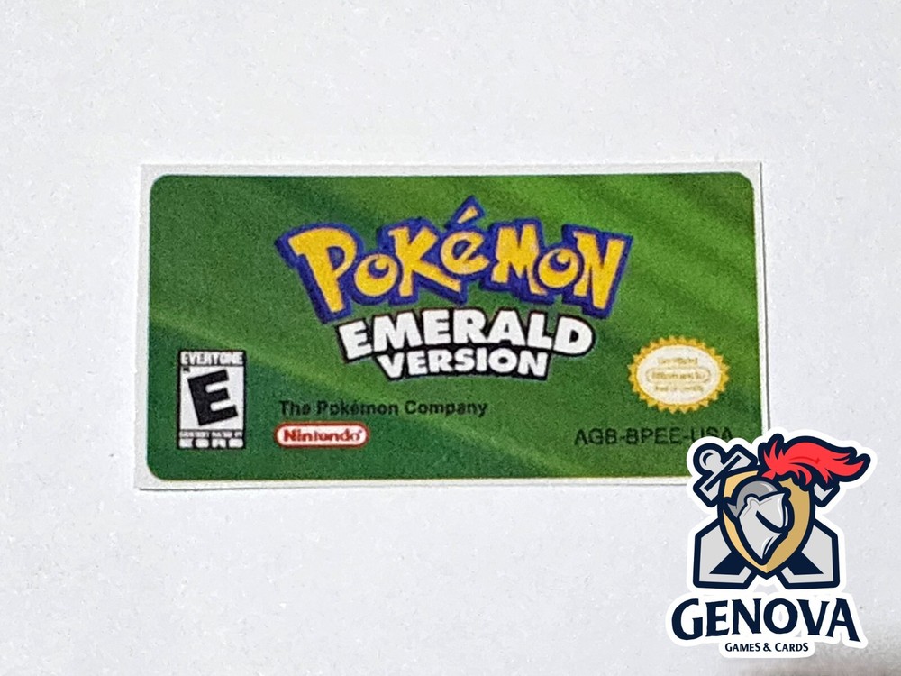 Pokemon Emerald Version Game Boy Advance Replacement Game Label Sticker Precut