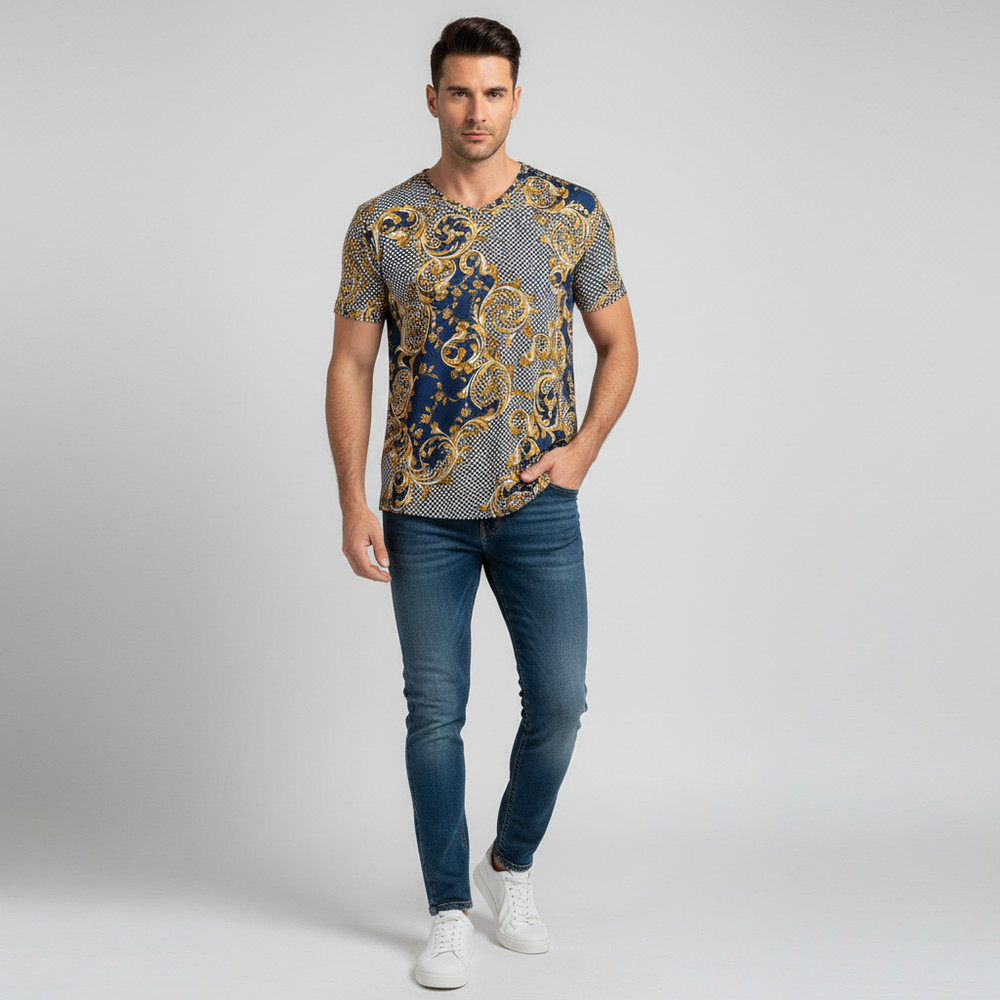 Speed Limit Shirt Men 2X Blue Short Sleeve Graphic Crew Neck Cotton Blend