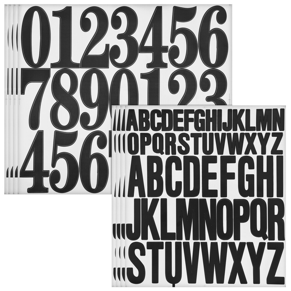80 Large Self-Adhesive Letter & Number Stickers - 8 Sheets