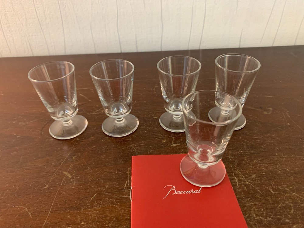 Set Of 5 Baccarat Crystal Liqueur Glasses (Price For The Set)
