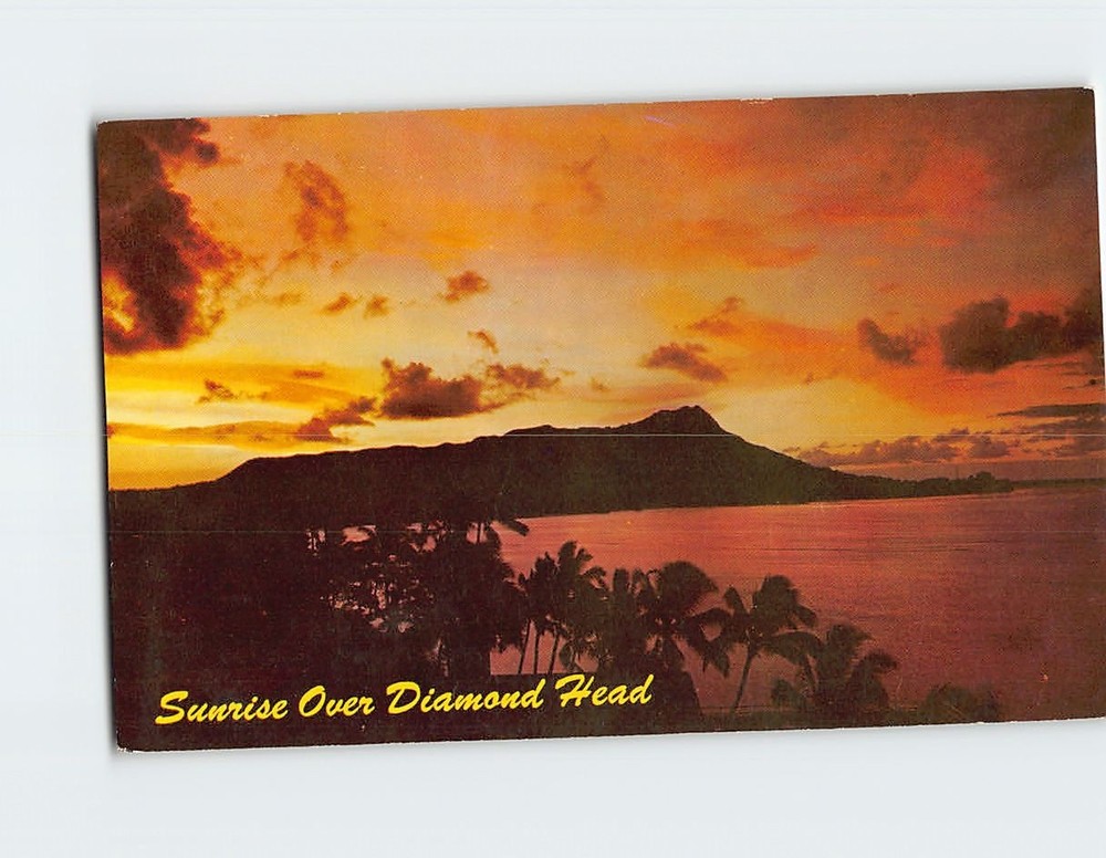 Postcard Sunrise Over Diamond Head Honolulu Hawaii USA