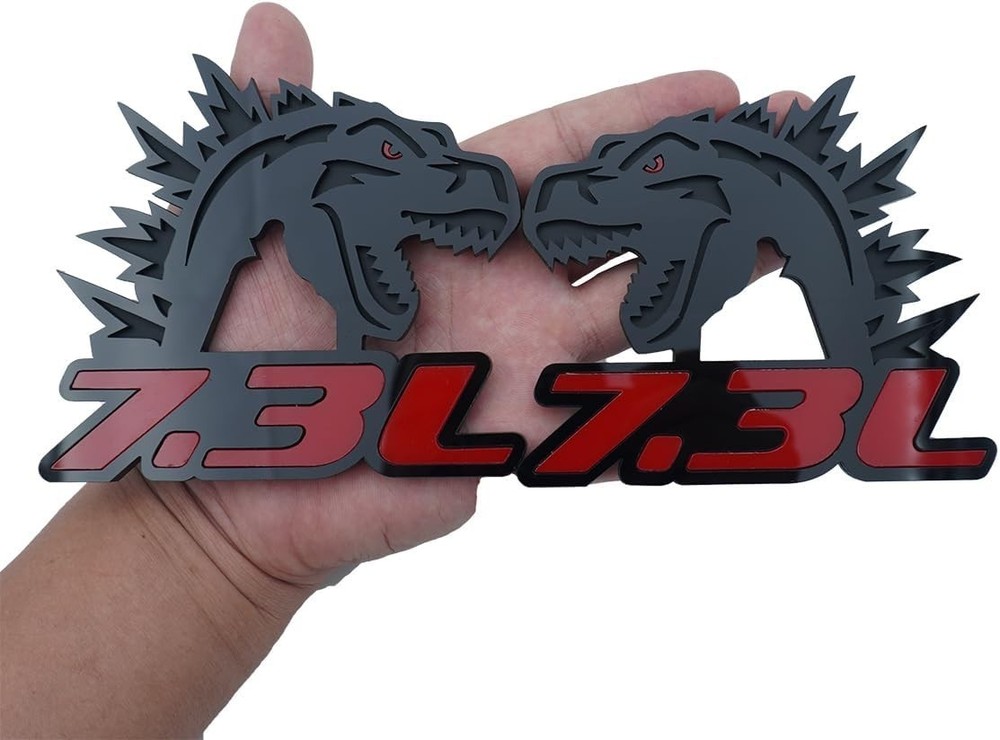 2Pc Godzilla Badges Raging 7.3 Emblem 3D Fender Angry Agressive Sticker Namep...