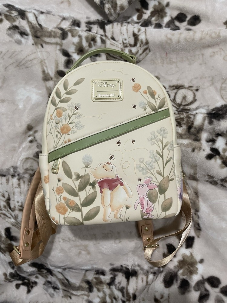 Loungefly Disney Winnie the Pooh Floral Mini Backpack White/Green Multicolor