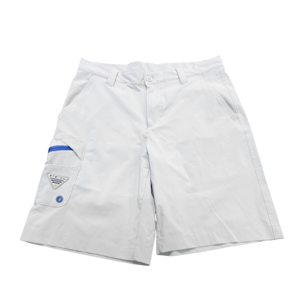 Columbia PFG Shorts Mens 32 Gray Omni-Shield Fishing 10 Inseam Quick Dry Pockets