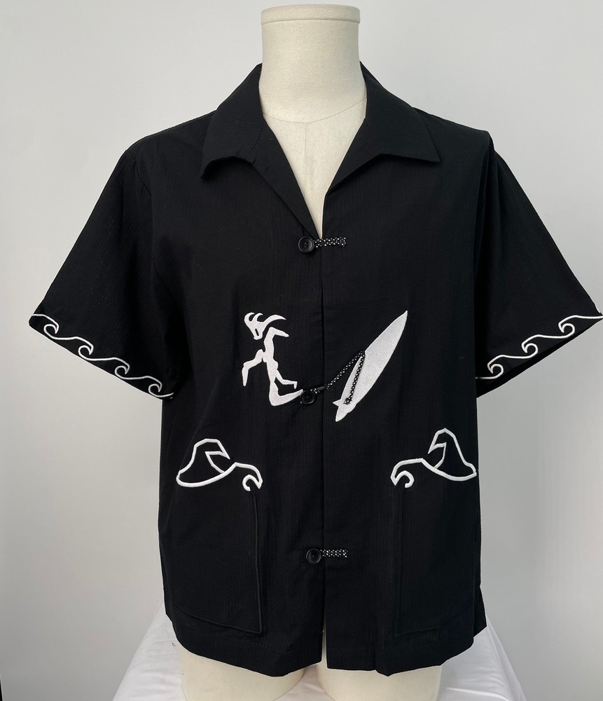 Tombolo Mens Shirt Black Size M Unleashed Seersucker Cotton Collared Button Up