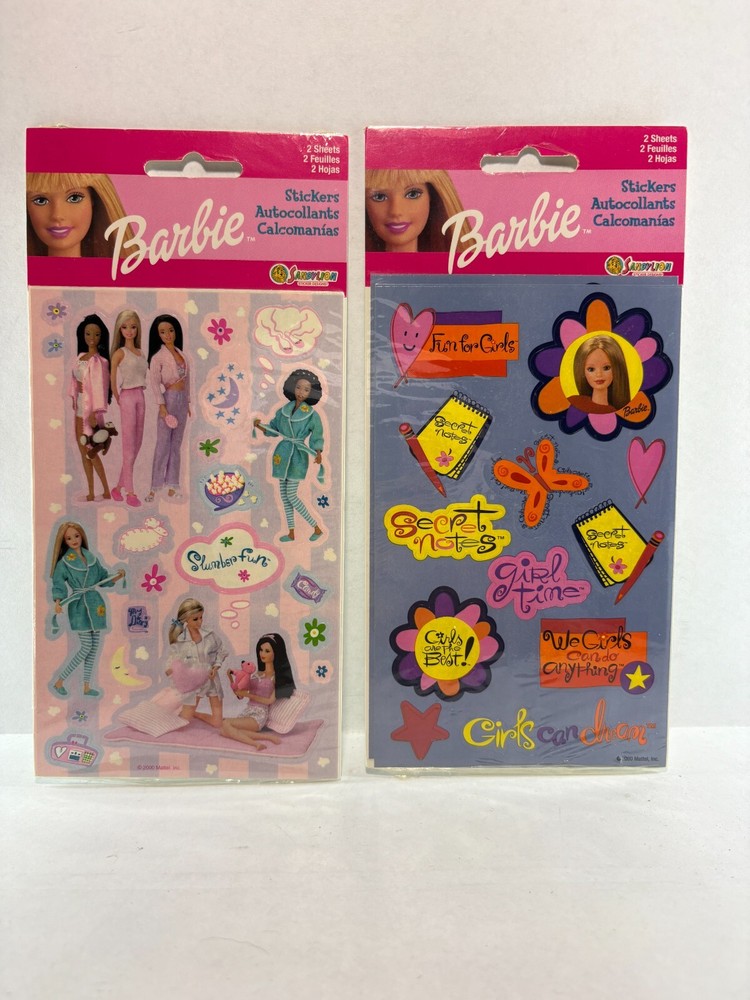 2 pks Vintage Barbie Stickers 2000 Mattel Snadylion 4 sheets total