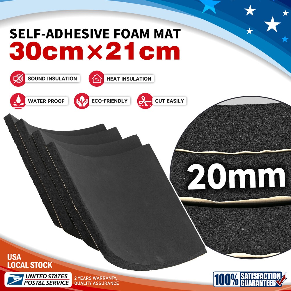 4pcs Auto Hood Heat Shield Sound Deadener Mat Firewall Noise Thermal Insulation