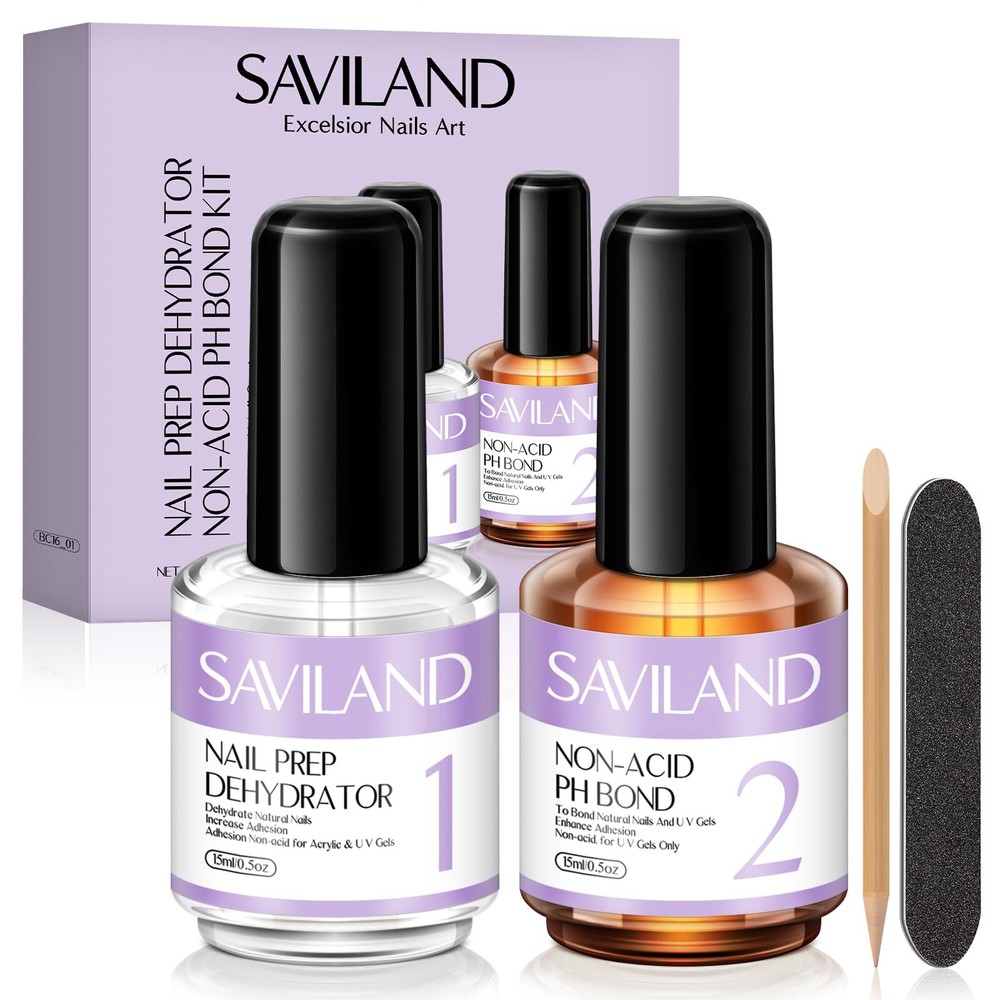 SAVILAND Nail Dehydrator and Primer: Acid-Free Natural Nail Dehydrator and Na...-image