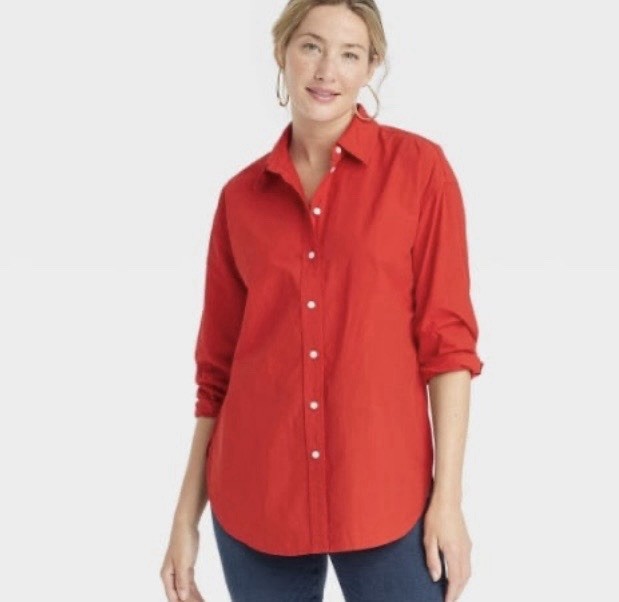 🥥 Universal Thread Women's Oversized Long Sleeve Button-Down Shirt Size XS