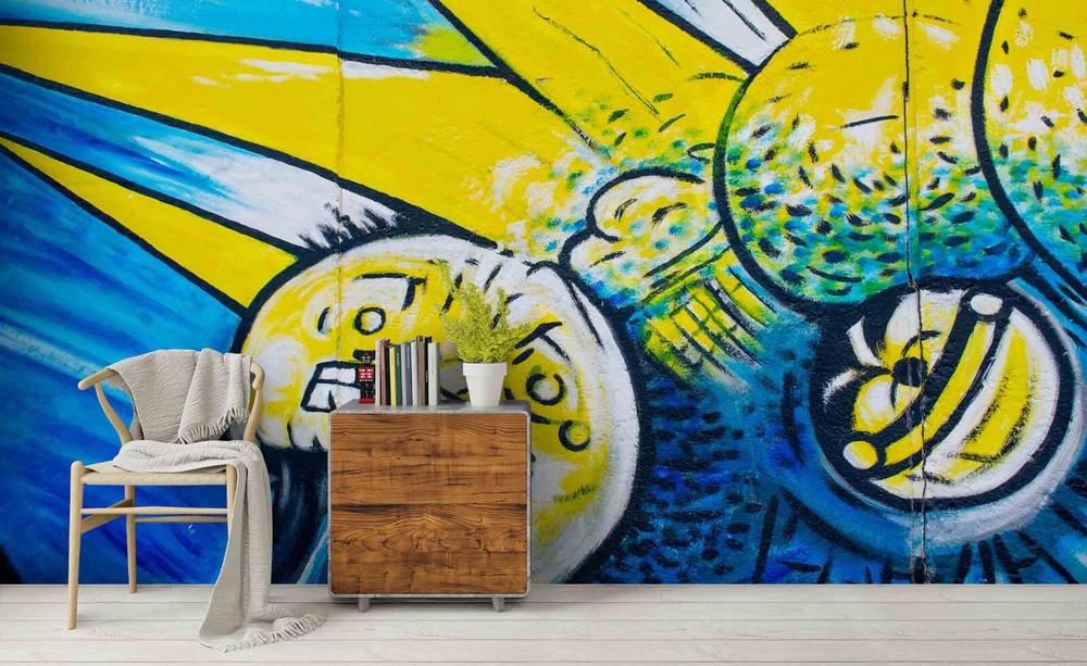 3D Abstract Graffiti Removable Self-Adhesive Wallpaper Mural Decor-image