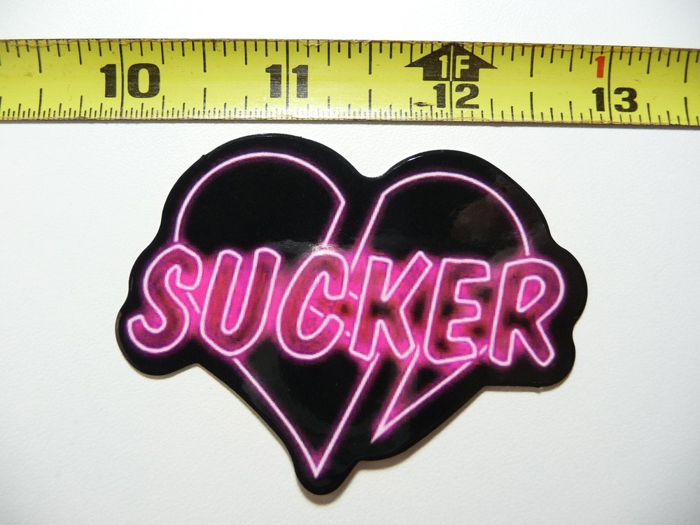 Heart Breaker Sucker Neon Sticker Decal Colorful Fun Celebration