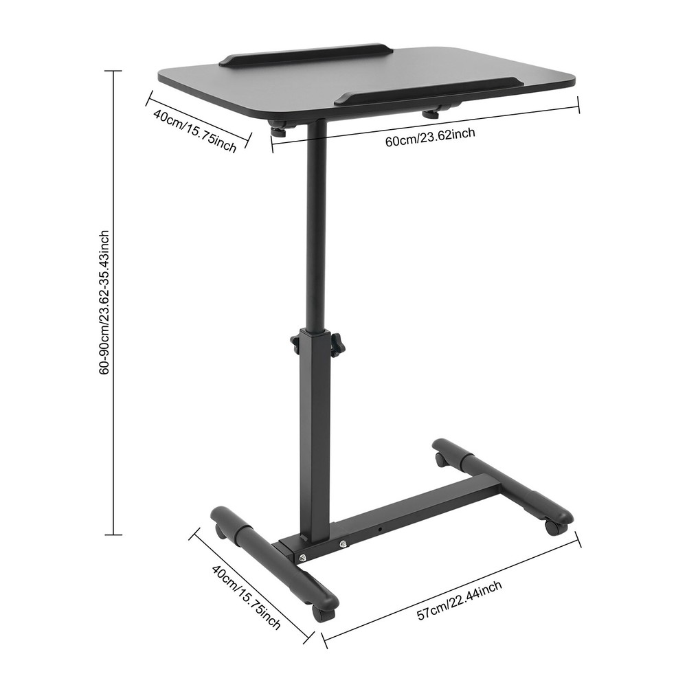 Mobile Standing Desk Rolling Laptop Table Adjustable Hospital & Home Bed Table