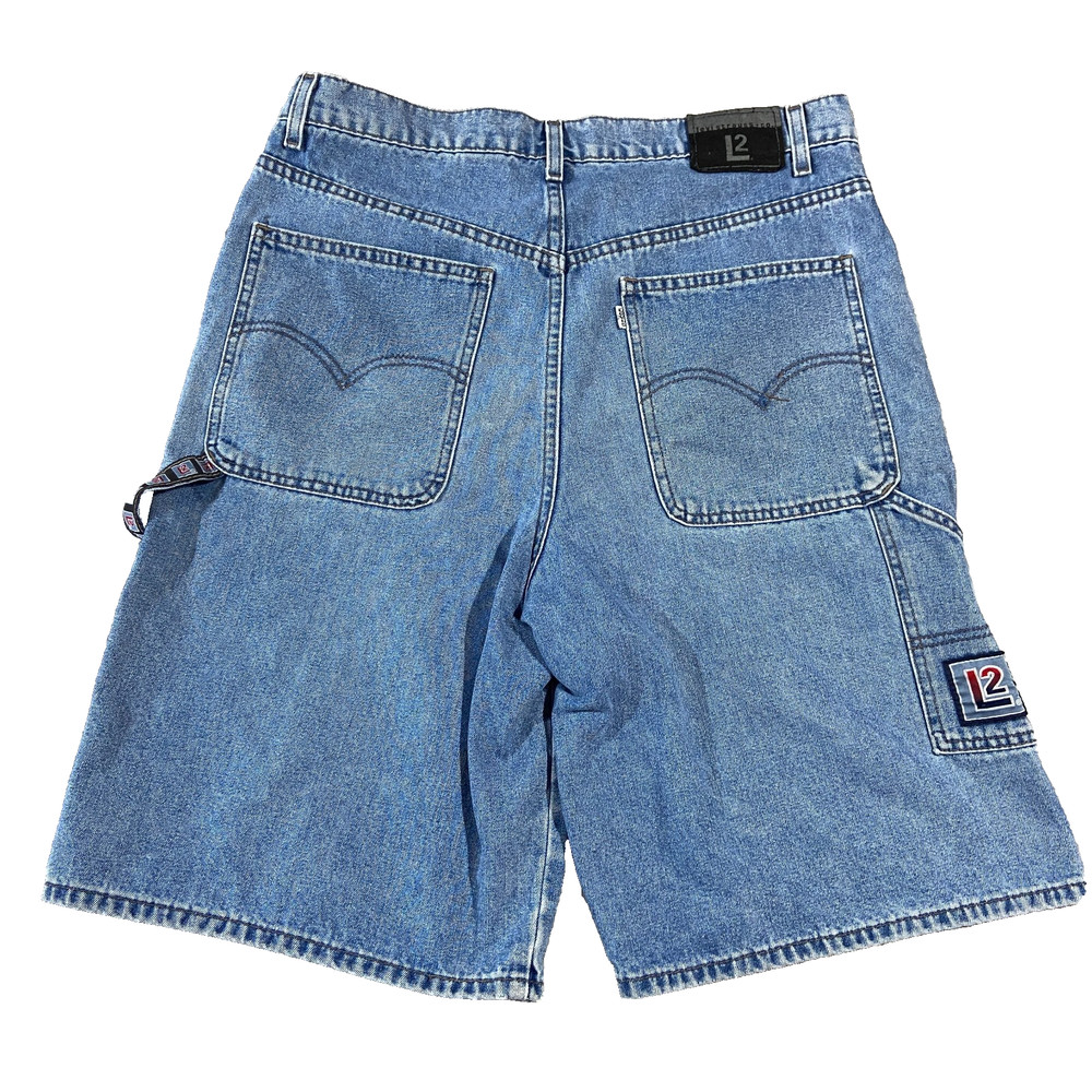 Vintage Levis L2 Carpenter Jean Shorts Mens 34 Blue Jorts Loose Baggy Skater Y2K