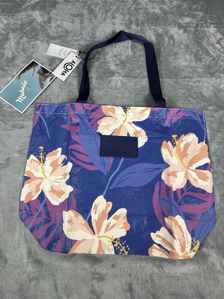 Aloha Collection Splash Proof Tote Bag Reversible Lightweight Adrift Serene