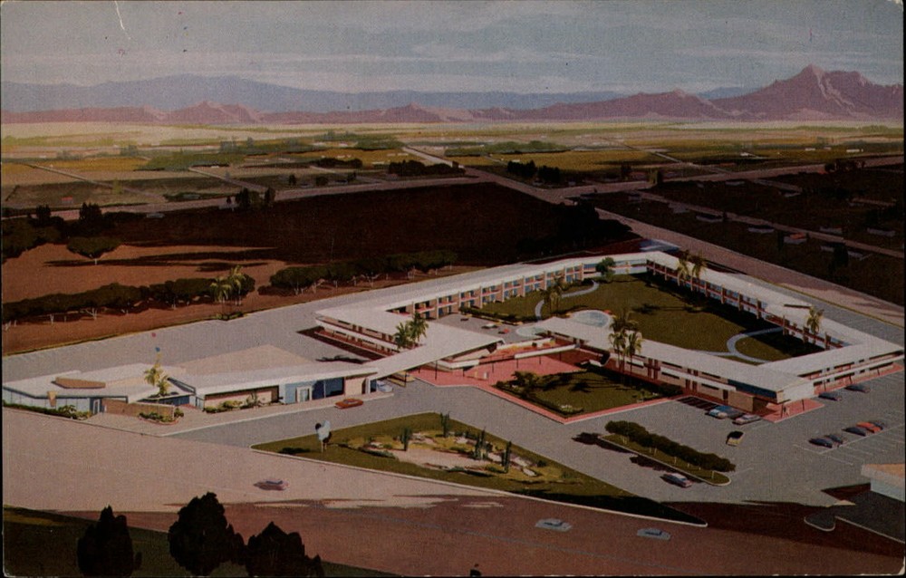 Sands Hotel ~ Phoenix Arizona ~ aerial artist rendering ~ 1950s postcard