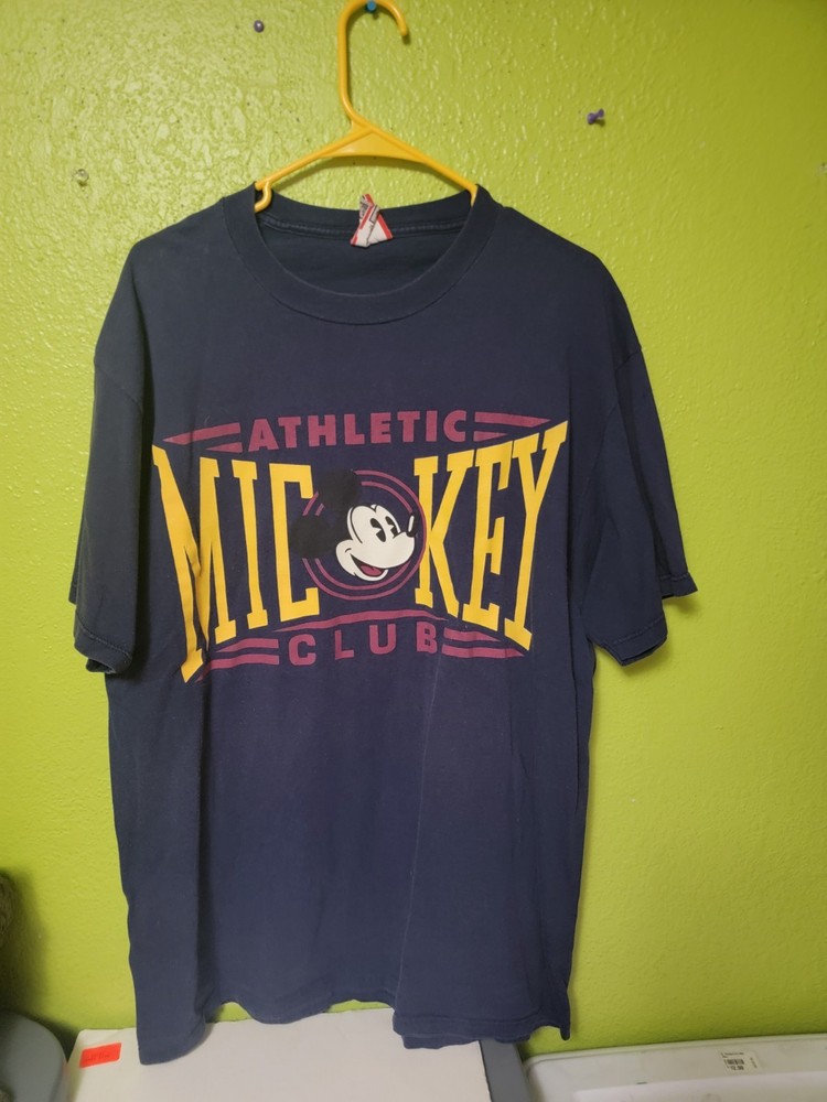 Disney Designs Athletic Mickey Mouse Club Blue Graphic Shirt Vintage 90s USA