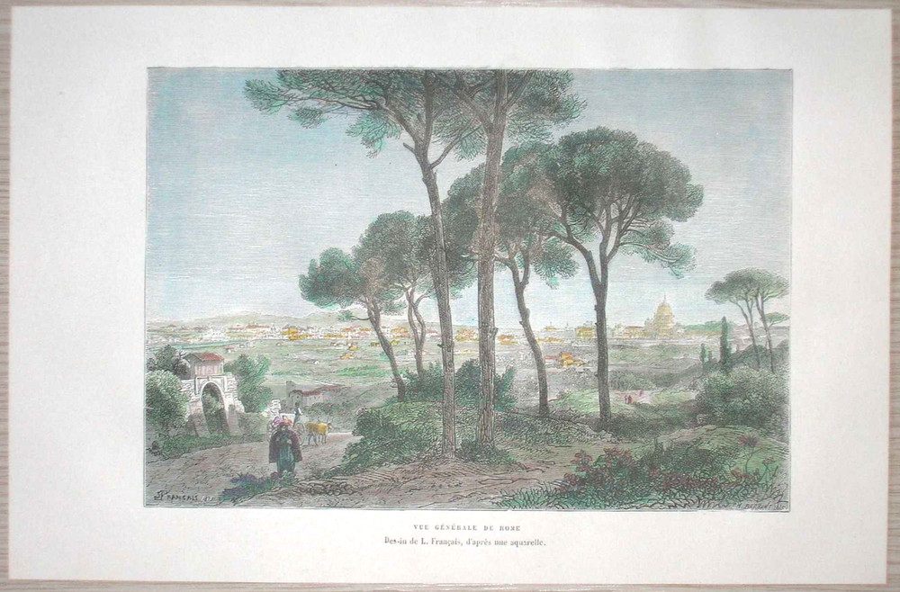 1875 Reclus print VIEW OF ROME, ITALY, #22