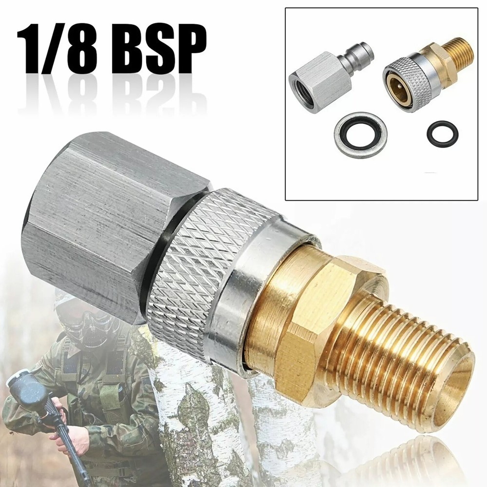 1/8BSPP 2PCS/Set Airsoft/Paintball Stainless Quick Connect Fitting Plugs Adapte