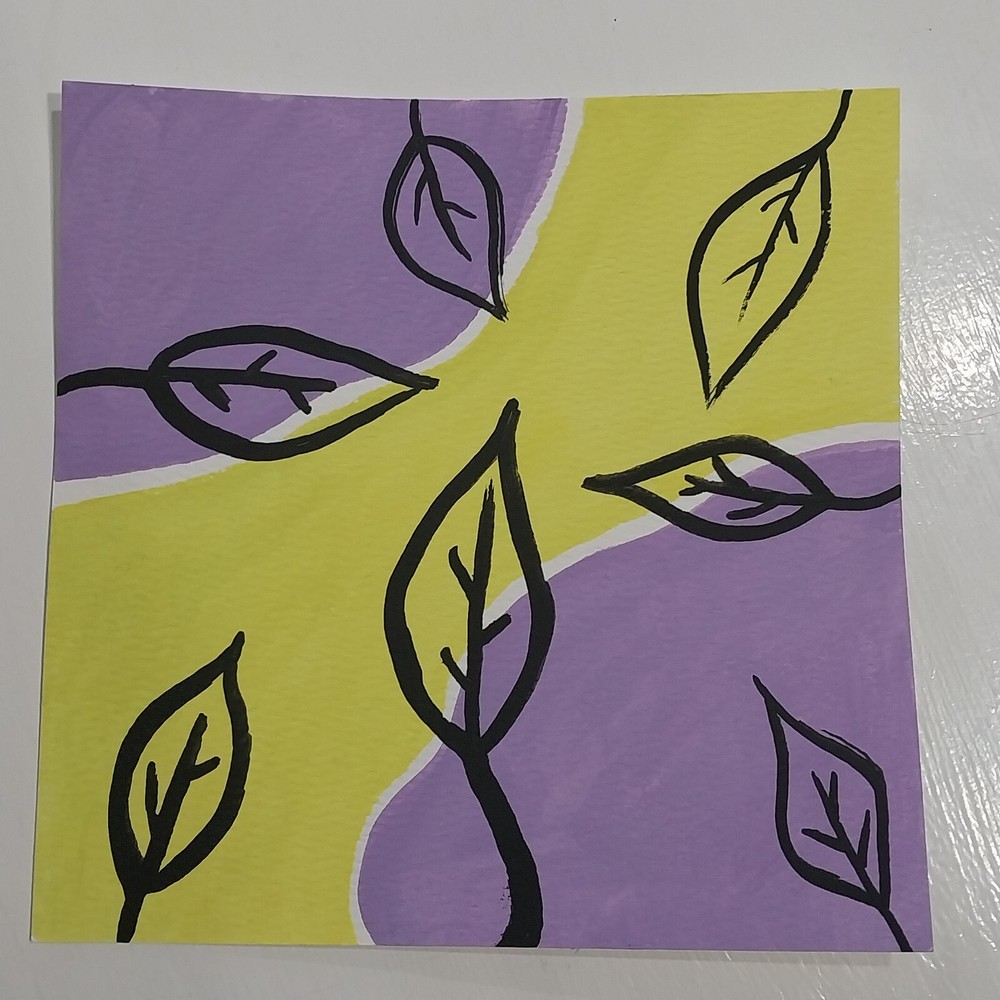 6x6 Inch Gouache Painting Impressionism Original Collectible Titel Vibe Peace A1