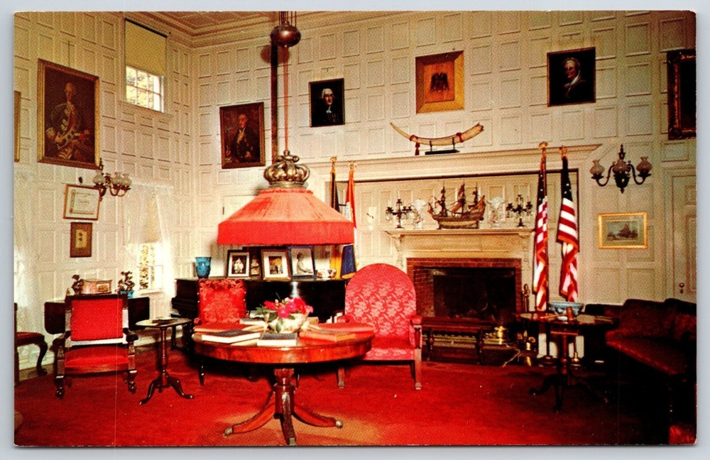 Interior~New York~Sagtikos Manor Music Room @ Historic Long Island~Vtg Postcard