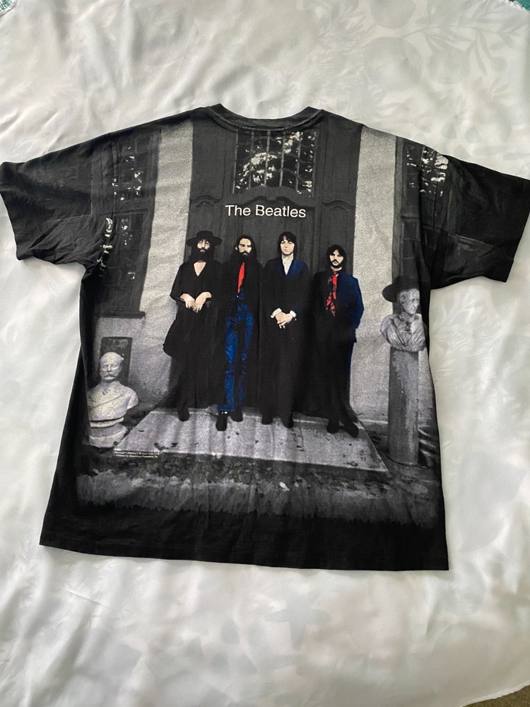 Vintage 1990's Single Stitch Beatles Hey Jude T-Shirt All Over Print Size XL