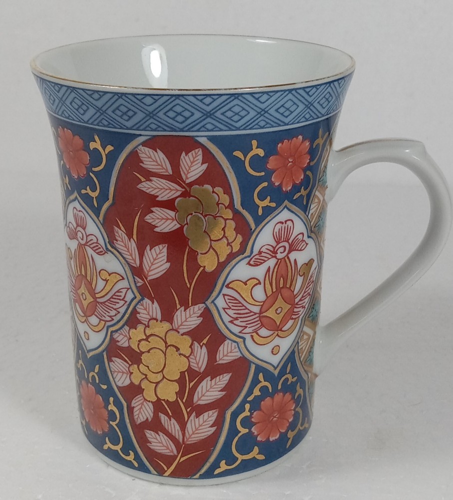 Smithsonian Institution Coffee Mug Japanese Imari Style of Blue  Red & Gold Tone