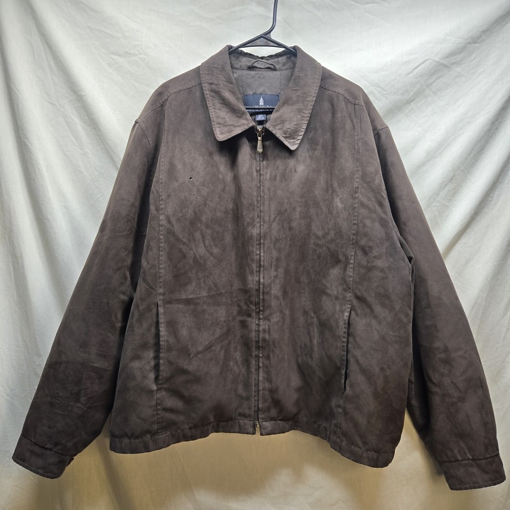 Vintage London Fog All Weather Brown Jacket Suede-like Men’s Size 2XL Full-Zip