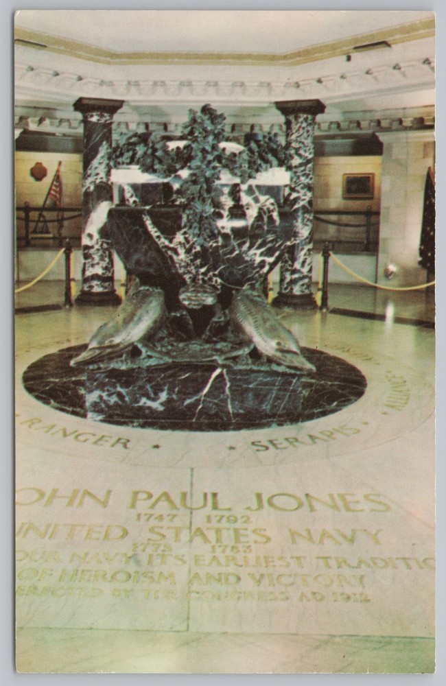 State View~Crypt~Statue Of John Paul Jones~US Navy Annapolis MD~Vintage PC