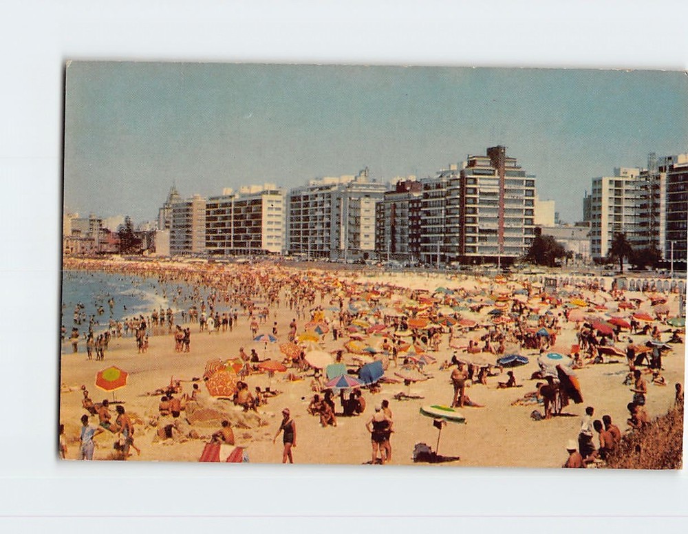 Postcard Playa Pocitos Montevideo Uruguay