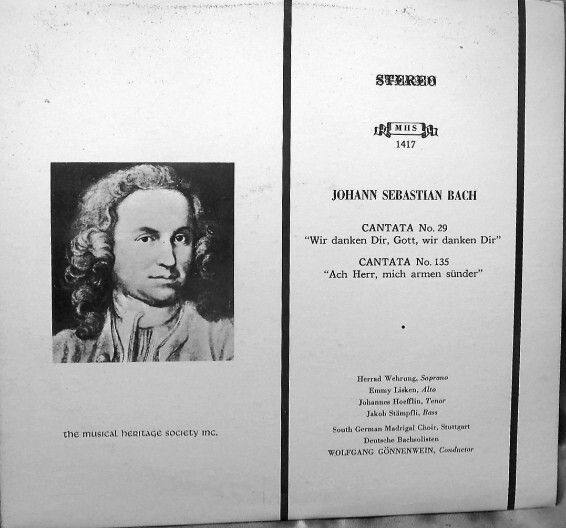 Johann Sebastian Bach, Herrad Wehrung, Emmy Lisken, Johannes Hoefflin, Prof. Jak