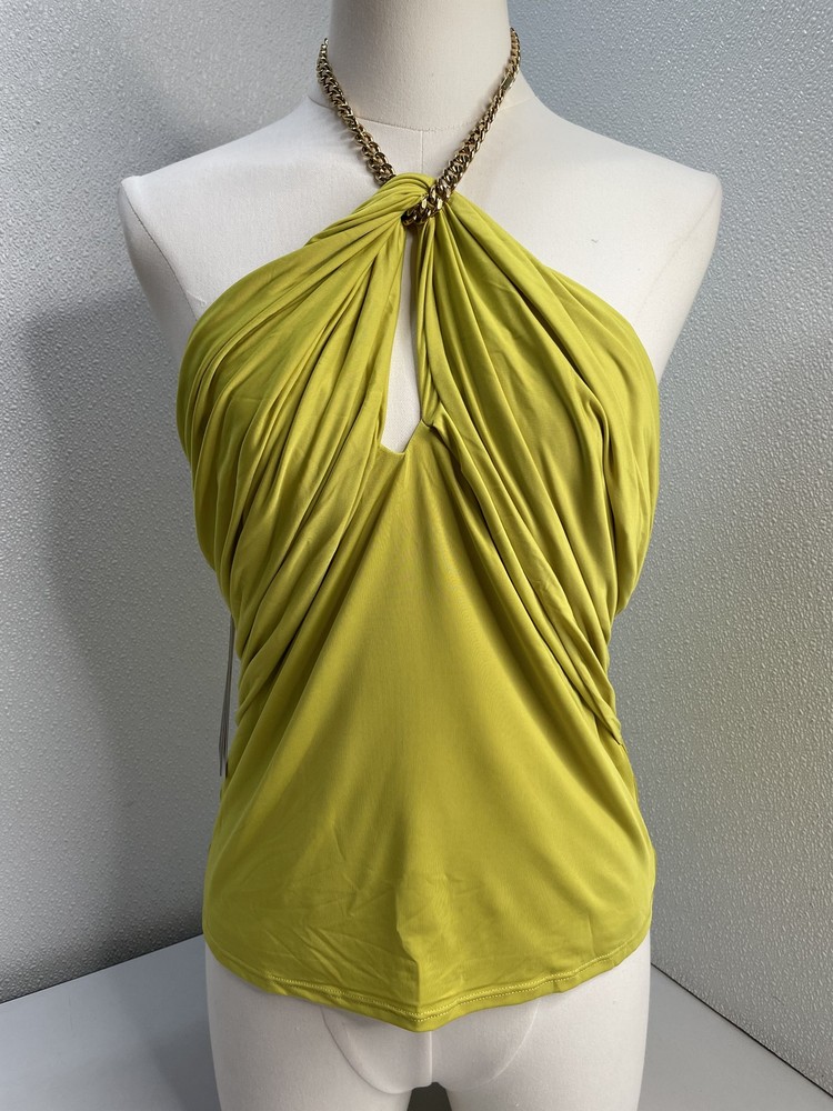 Marciano By Guess Womens Halter Top Light Green Size L Eco Alva Chain Sleeveless