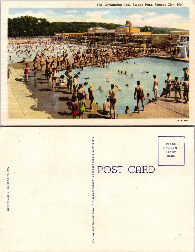 Swimming Pool Swope Park Kansas City MO Postcard