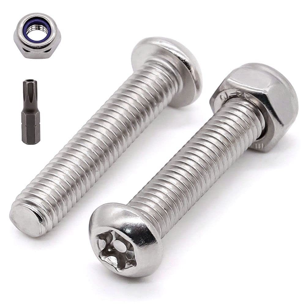 20-Pack M6x20mm Tamper-Proof Button Torx Security Screws