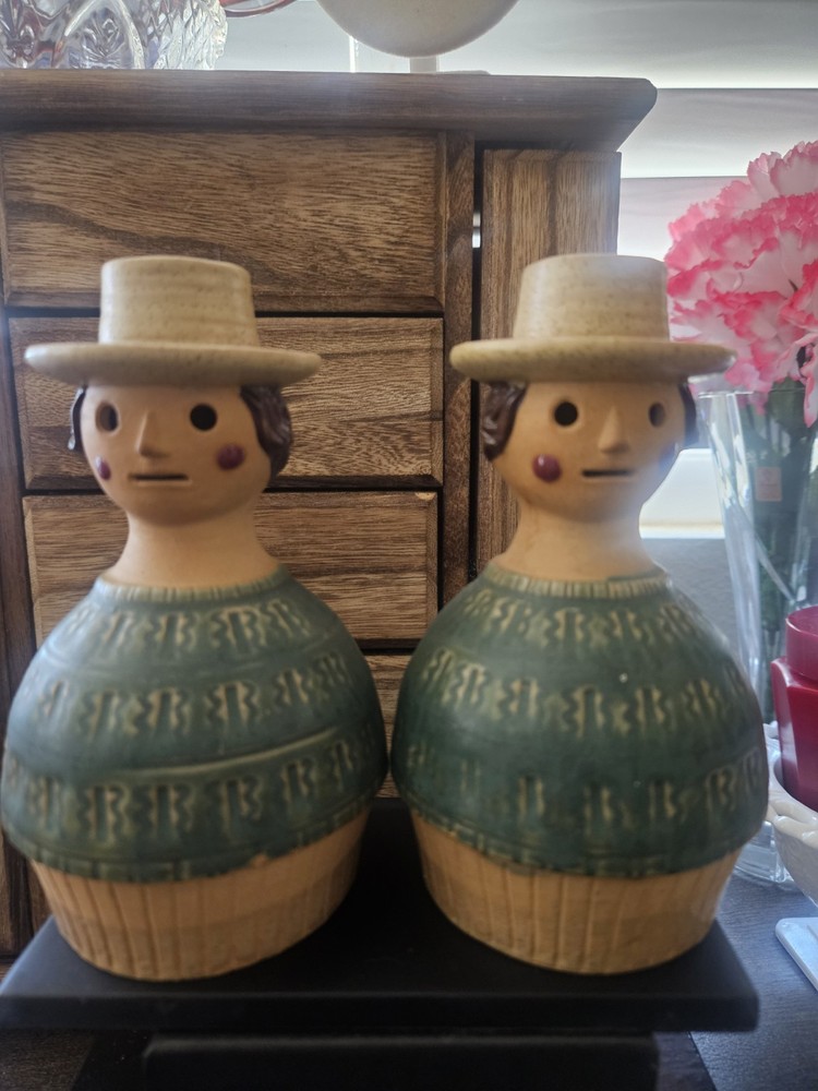 Vintage MCM Folk Art Figural Candle Holder Clay Pottery 6