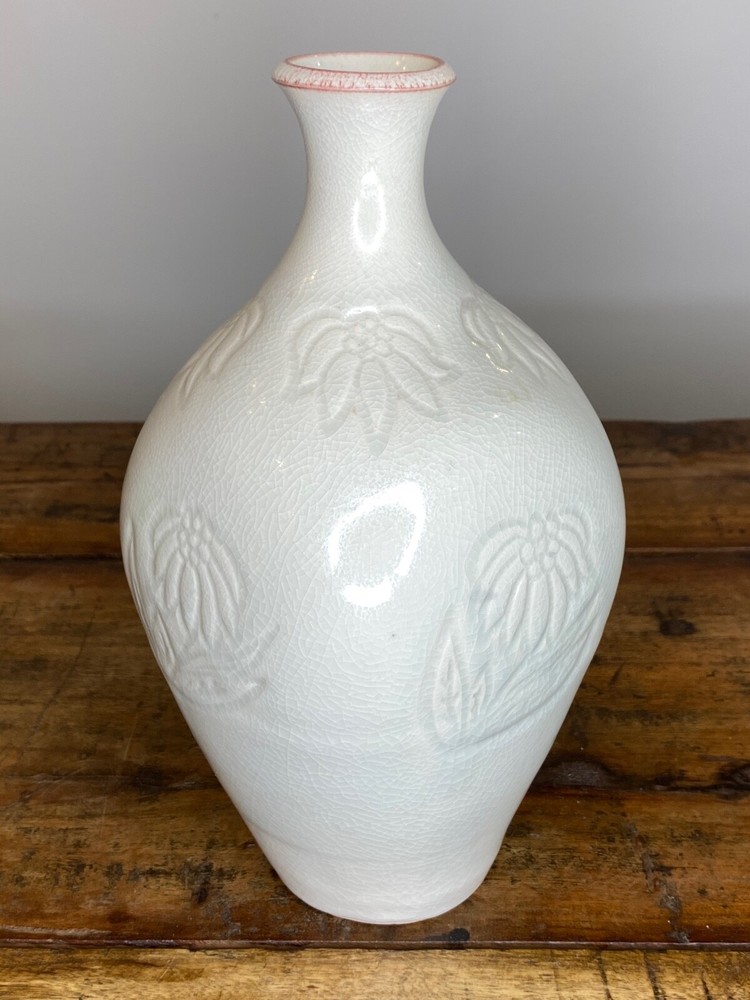 Phil Morgan Floral Pottery Vase Seagrove North Carolina Hand Thrown Signed