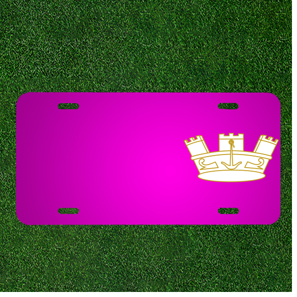 Custom Personalized Car License Plate With Add Names To Crown Gold Golden