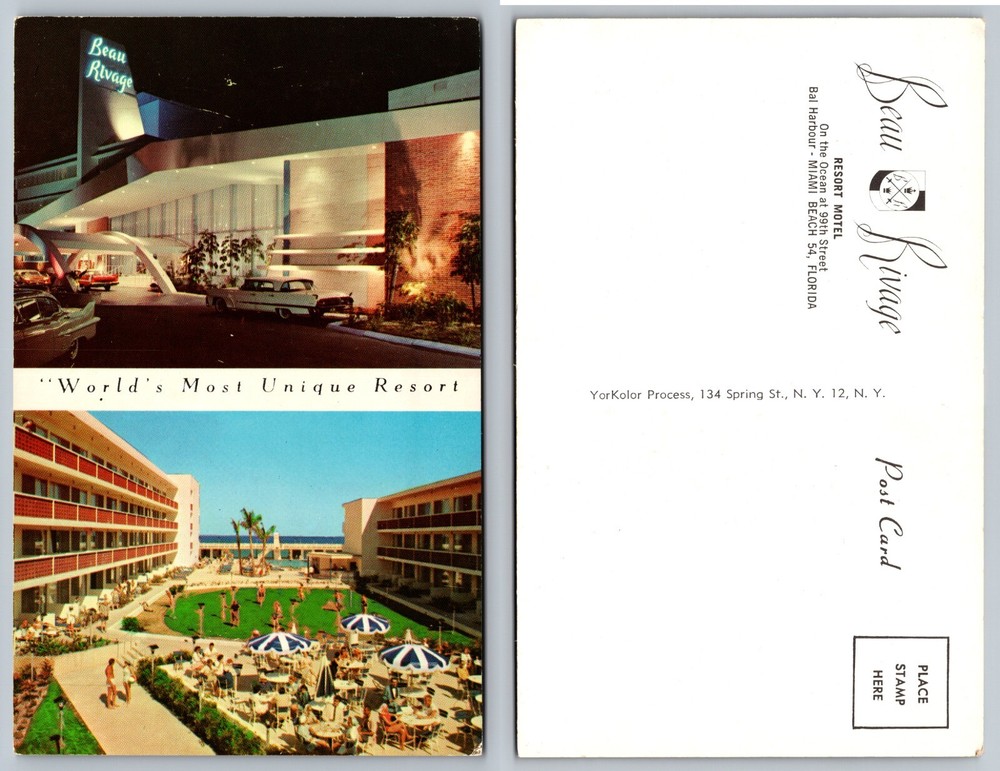 Beau Rivage Resort Motel Bal Harbour Miami Beach Florida FL Postcard