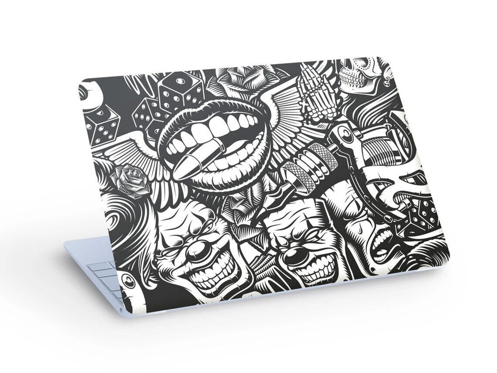 TATTOO Theme LAPTOP SKIN Decal Sticker, Tattoo Laptop Skin Decal - Custom Size