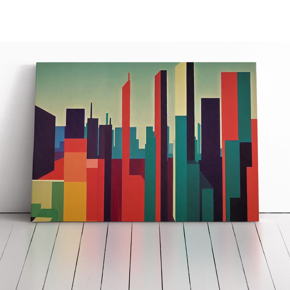 Creative Abstract City Skyline Canvas Wall Art Print Framed Picture Home Decor