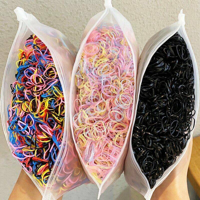 1000Pcs Elastic Hair Ties for Kids Girls, Rubber Bands Ponytail Holders