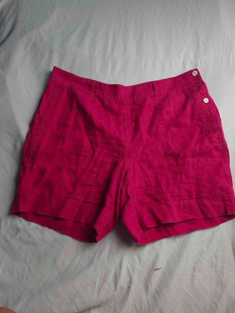Lauren Ralph Lauren Shorts Women 16 Pink Linen Sailor Nautical Summer Barbiecore